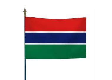 Drapeau Gambie en maille polyester avec hampe