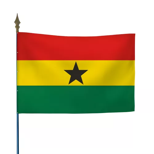 Drapeau Ghana en maille polyester sur hampe