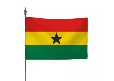 Drapeau Ghana en maille polyester sur hampe
