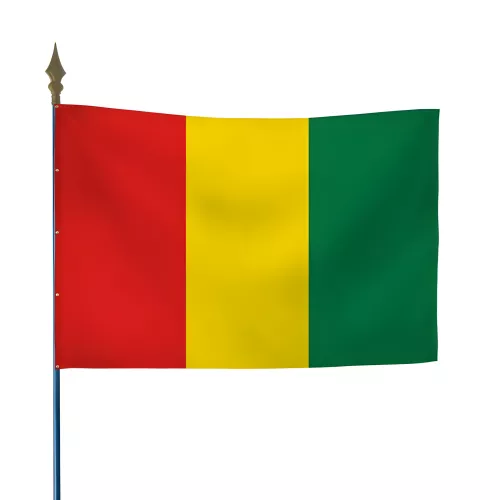 Drapeau Guinée en maille polyester avec hampe