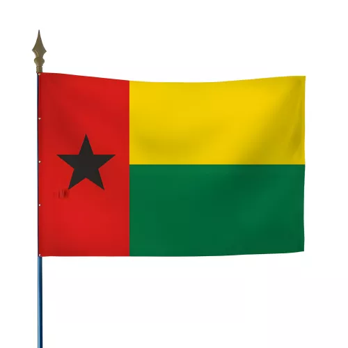 Drapeau Guinée-Bissau en maille polyester avec hampe