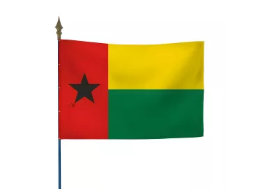 Drapeau Guinée-Bissau en maille polyester avec hampe