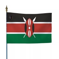 Drapeau du Kenya en maille polyester sur hampe