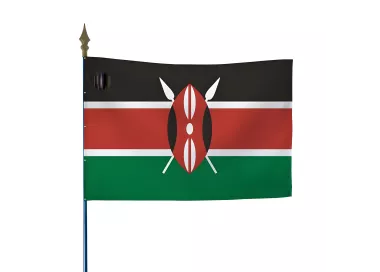 Drapeau du Kenya en maille polyester sur hampe