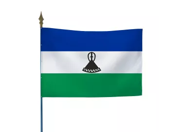 Drapeau Lesotho en maille polyester avec hampe