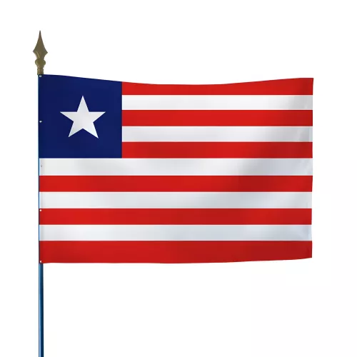 Drapeau Liberia en maille polyester avec hampe