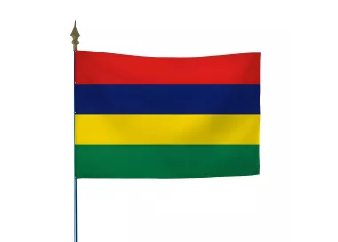 Drapeau Île Maurice en maille polyester avec hampe