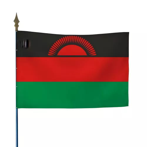Drapeau Malawi en maille polyester avec hampe