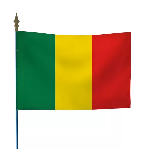Drapeau Mali en maille polyester avec hampe