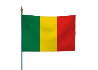 Drapeau Mali en maille polyester avec hampe