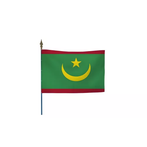 Drapeau Mauritanie en maille polyester avec hampe