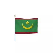 Drapeau Mauritanie en maille polyester avec hampe