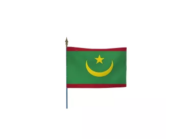 Drapeau Mauritanie en maille polyester avec hampe