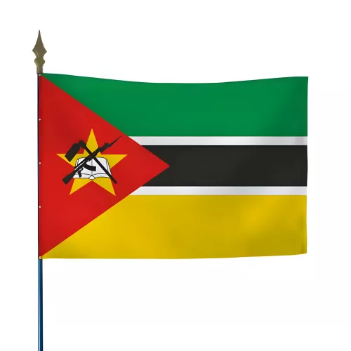 Drapeau Mozambique en maille polyester avec hampe