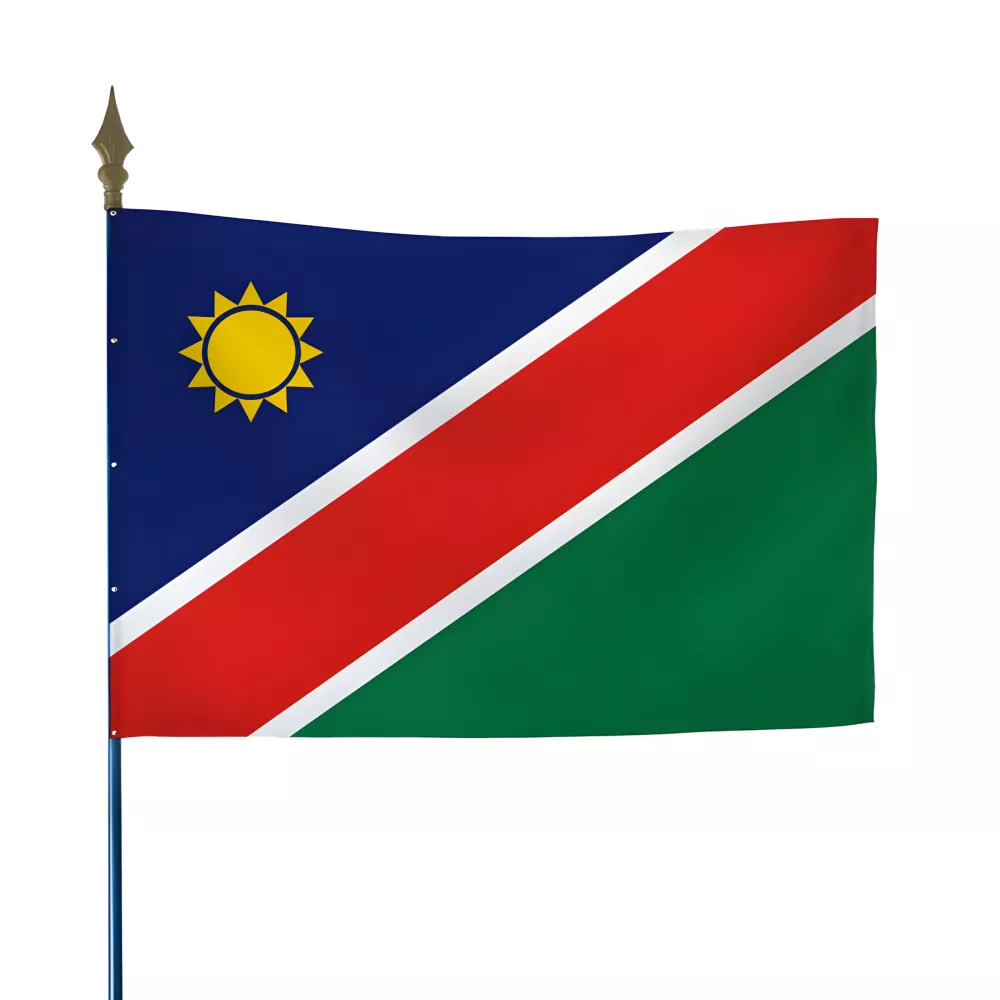 Drapeau Namibie en maille polyester avec hampe Drapeau Namibie en maille polyester avec hampe
