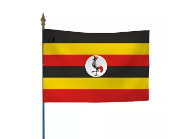 Drapeau Ouganda sur hampe polyester intérieur extérieur