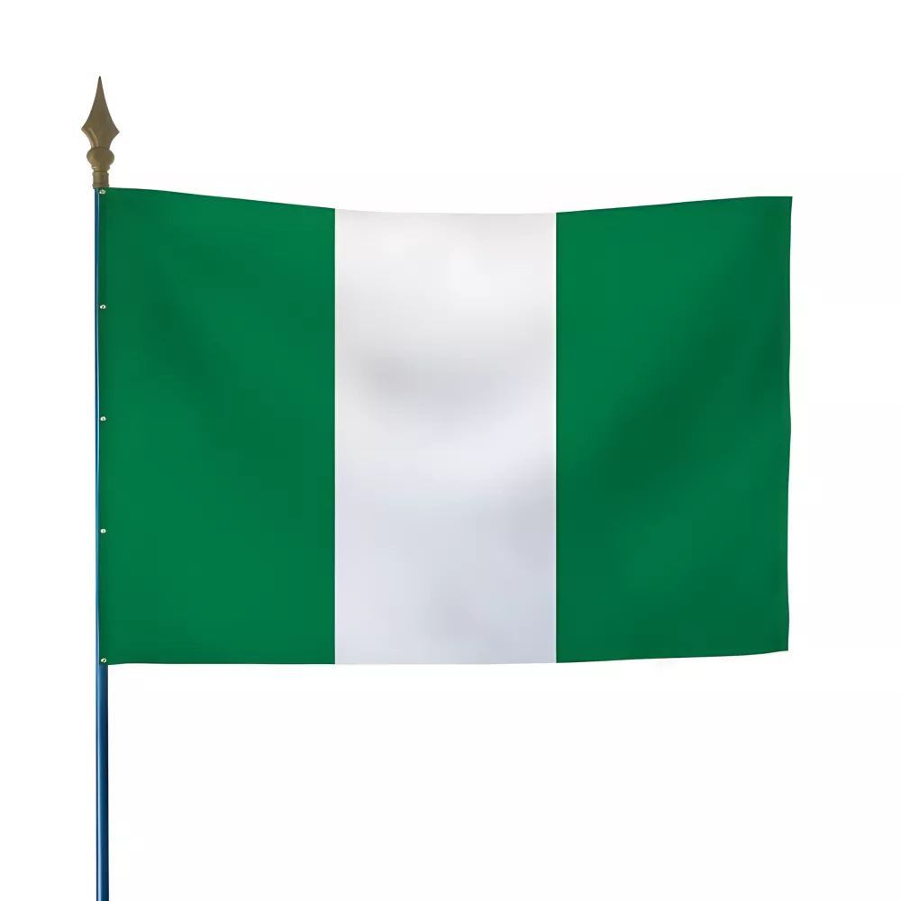 Drapeau Nigeria en maille polyester 115 g/m² Drapeau Nigeria en maille polyester 115 g/m²