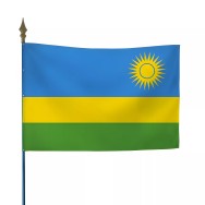 Drapeau Rwanda en polyester ignifugé avec hampe