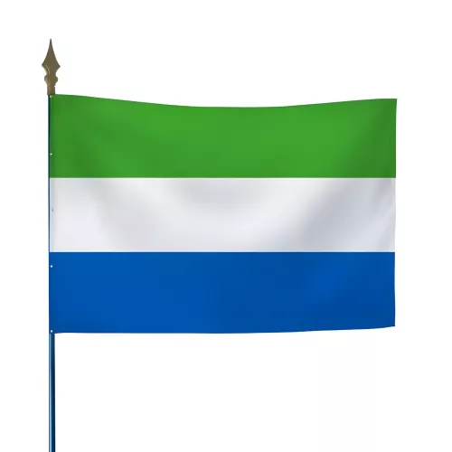 Drapeau Sierra Leone en polyester avec hampe