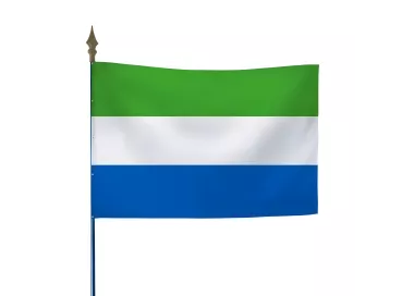 Drapeau Sierra Leone en polyester avec hampe