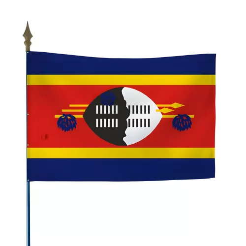 Drapeau Swaziland en polyester avec hampe