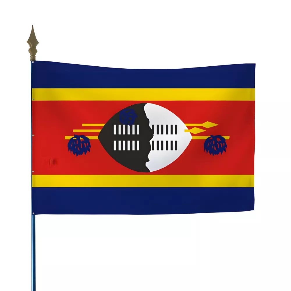 Drapeau Swaziland en polyester avec hampe