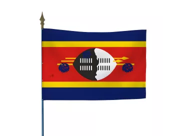Drapeau Swaziland en polyester avec hampe