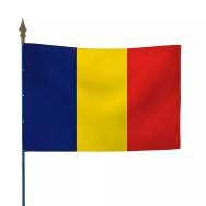Drapeau Tchad en polyester avec hampe
