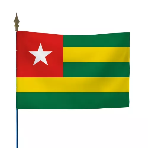 Drapeau Togo en polyester avec hampe