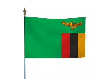 Drapeau Zambie en polyester avec hampe