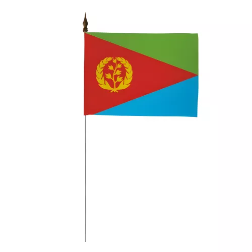 Drapeau de table Érythrée 10 x 15 cm avec tige métallique