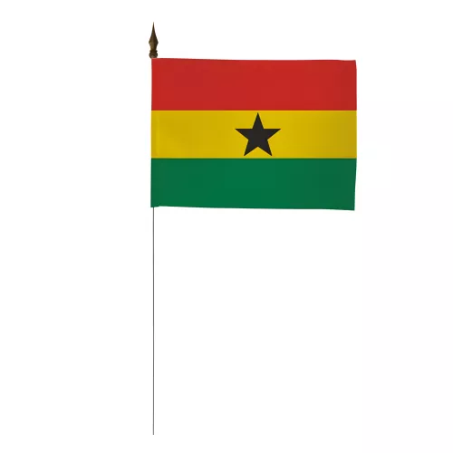 Drapeau de table Ghana 10 x 15 cm avec tige métallique