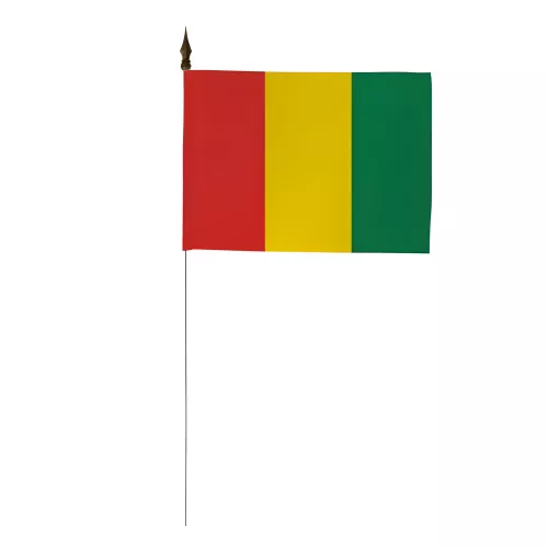 Drapeau de table Guinée 10 x 15 cm avec tige métallique