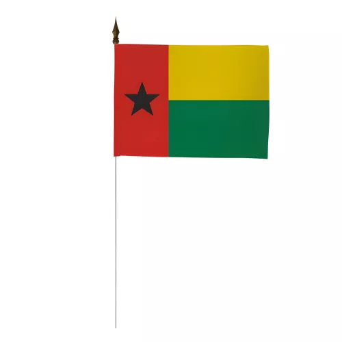 Drapeau de table Guinée-Bissau 10 x 15 cm polyester