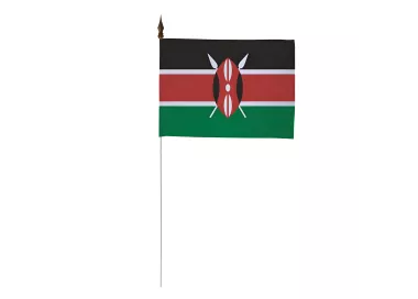 Drapeau de table Kenya 10 x 15 cm polyester avec tige métal