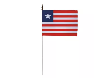 Drapeau de table Liberia 10 x 15 cm polyester avec tige métal