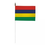 Drapeau de table Île Maurice 10 x 15 cm polyester