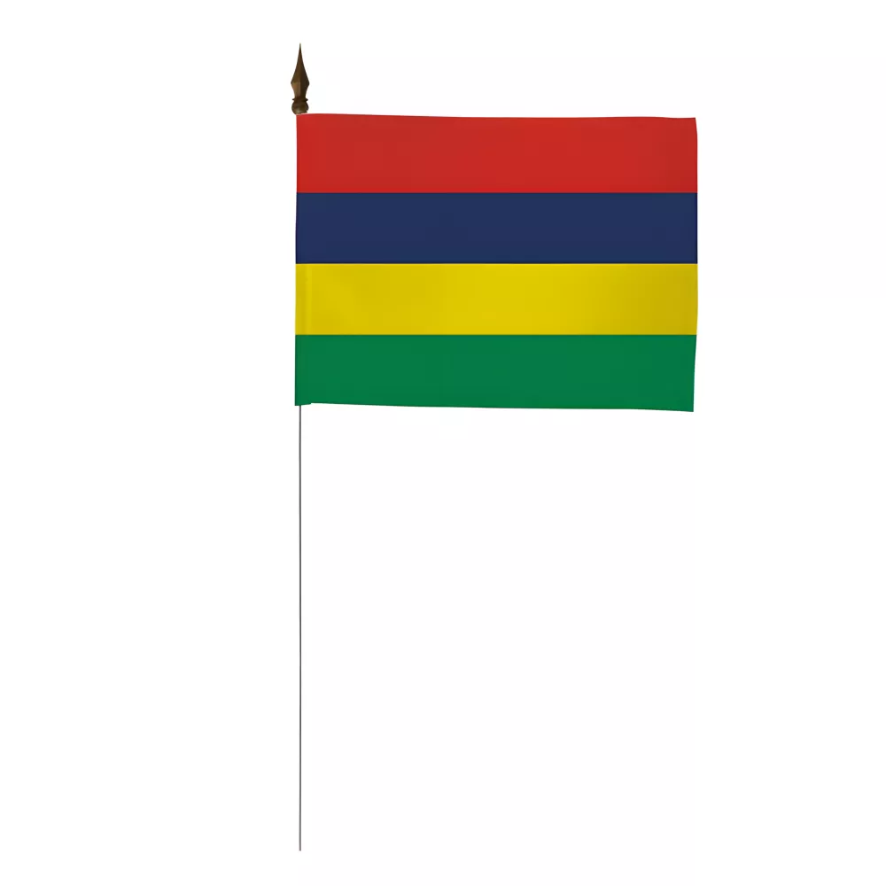 Drapeau de table Île Maurice 10 x 15 cm polyester