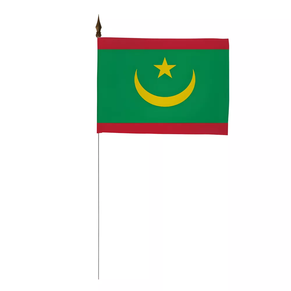 Drapeau de table Mauritanie 10 x 15 cm polyester