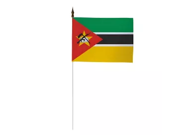 Drapeau de table Mozambique 10 x 15 cm polyester avec tige