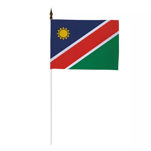 Drapeau de table Namibie avec tige métallique