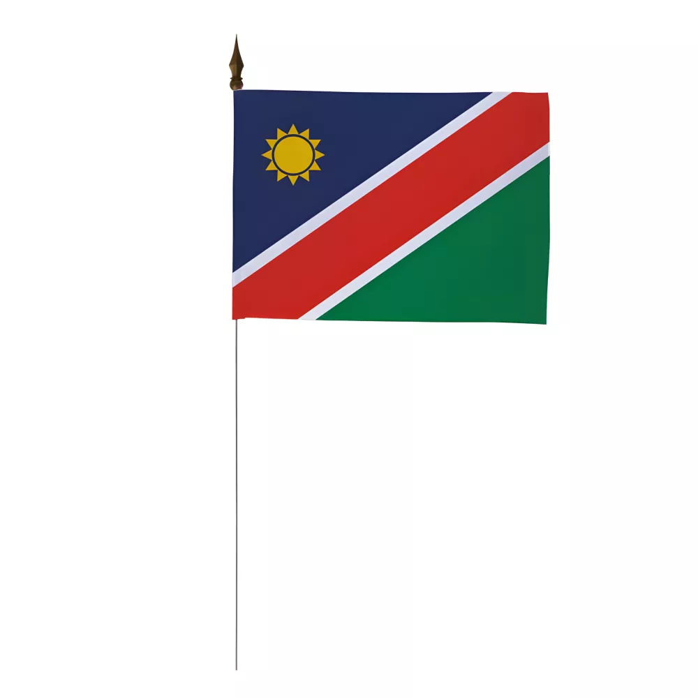 Drapeau de table Namibie avec tige métallique