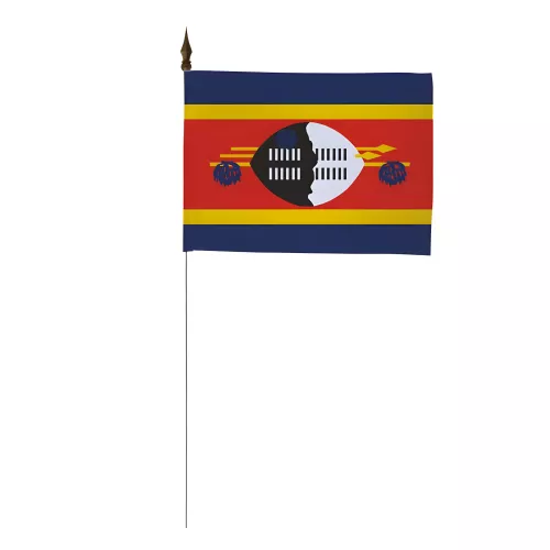 Drapeau de table Swaziland 10 x 15 cm avec tige métal