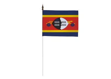 Drapeau de table Swaziland 10 x 15 cm avec tige métal