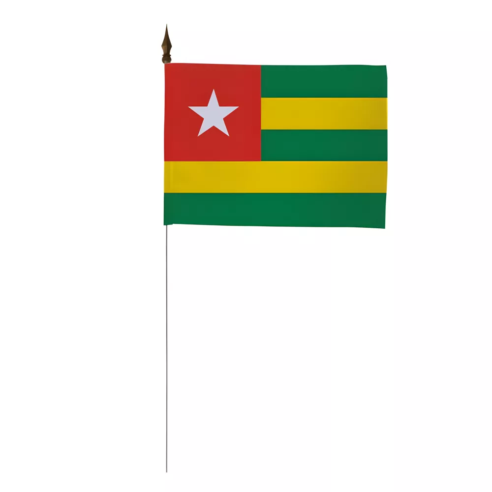 Drapeau de table du Togo 10 x 15 cm en polyester Drapeau de table du Togo 10 x 15 cm en polyester