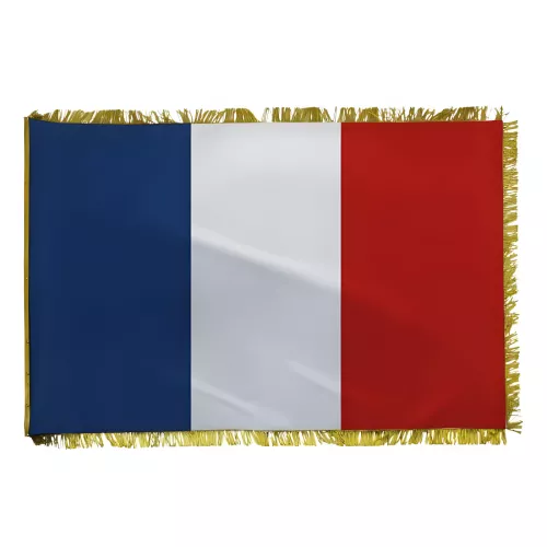 Drapeau de façade tricolore double-face avec hampe
