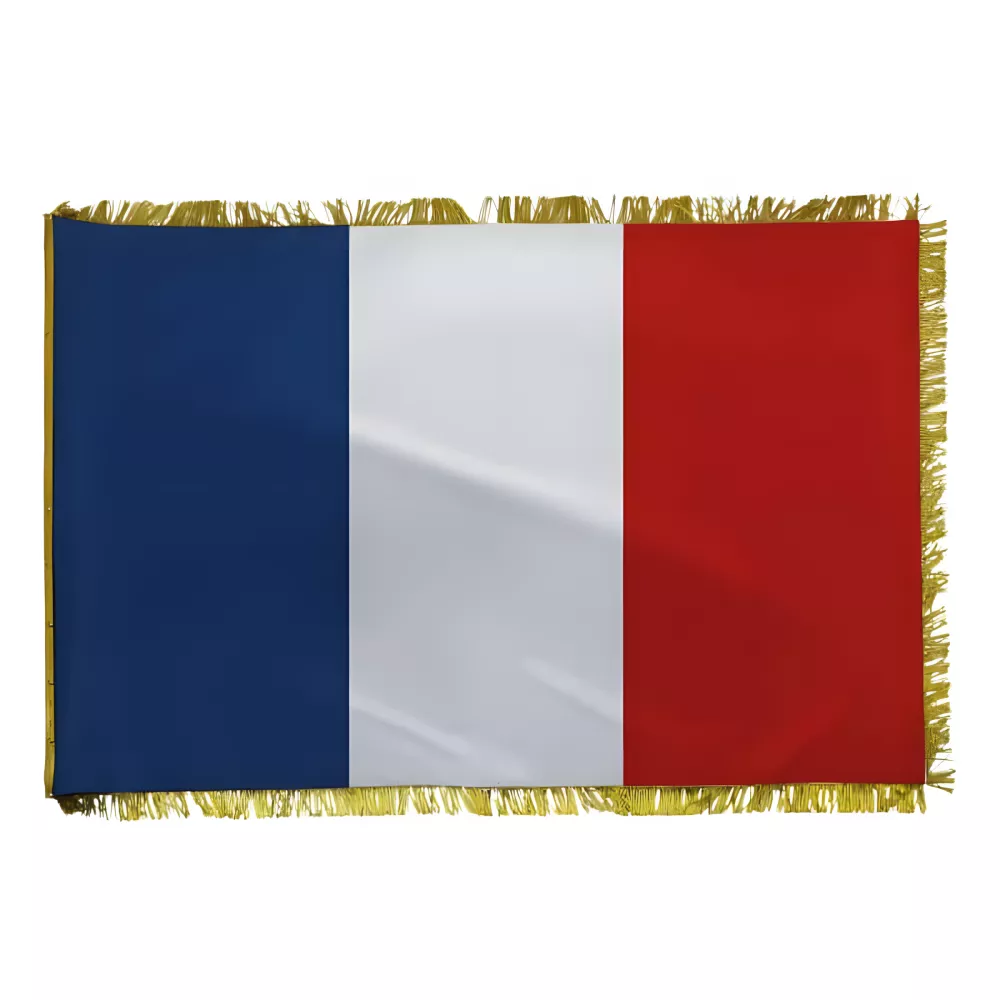Drapeau de façade tricolore double-face avec hampe