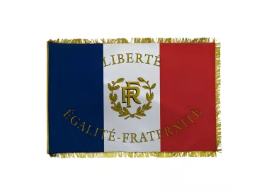 Drapeau de façade RF palmes dorées Liberté Égalité Fraternité