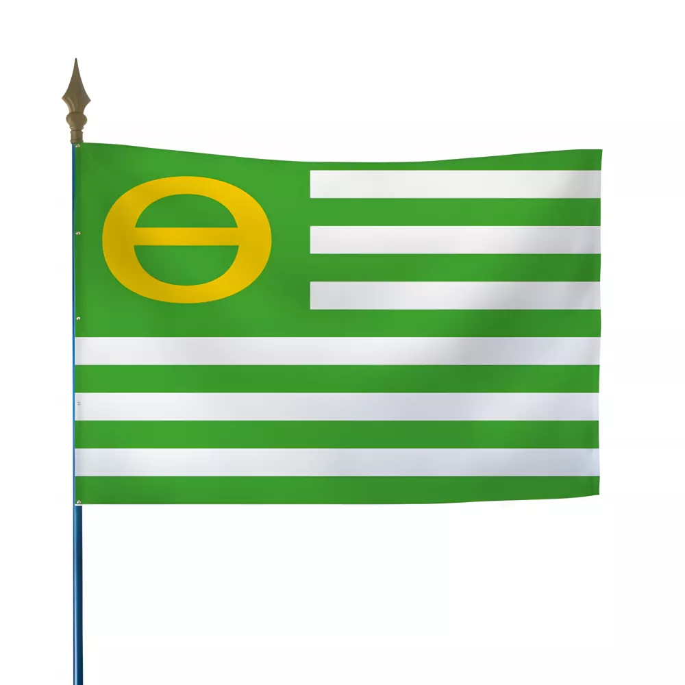 Drapeau écologie en maille polyester avec hampe Drapeau écologie en maille polyester avec hampe