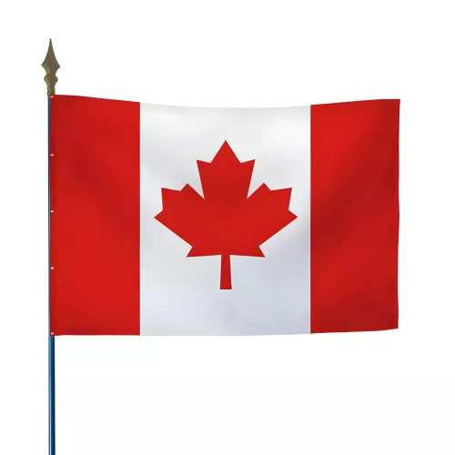 Drapeau Canada 100 x 150 cm avec hampe en bois